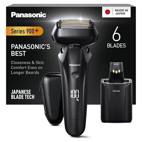 Panasonic ES-LS9A Wet & Dry 6-Blade Electric Shaver for Men - Precise Clean Shaving with Cleaning & Charging Stand