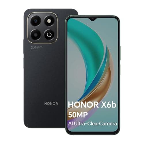 HONOR X6b Smartphone 4GB 128GB, 5200mAh Batteria, 50MP Fotocamera, 6.56" 90Hz TFTLCD, Android 14, Dual Sim, NFC, compatibile solo con JDY-LX1), Nero