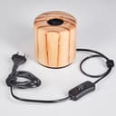 HOFSTEIN Argea Table Lamp, Wooden Table Lamp in Natural/Black, Modern Light in Scandinavian/Boho Design, Switch on Cable, Height 10 cm, E27, Living Room, Bedroom, Dining Room, Hallway, Office - 6