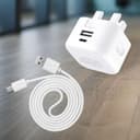 For Realme GT6 GT5 GT Neo6 12 Pro 11 Pro 10 Pro C67 C65 C55 Charger Plug and Cable [20W Dual Port] [5A Fast Charging] UK Mains Adapter USB-A to USB-C Braided Charger Cable - 5