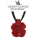 Venetiaurum - Collana per Donna Con Pendente a Rosa Rossa In Vetro Originale Di Murano E Argento 925 - Gioiello Made In Italy Certificato - 3