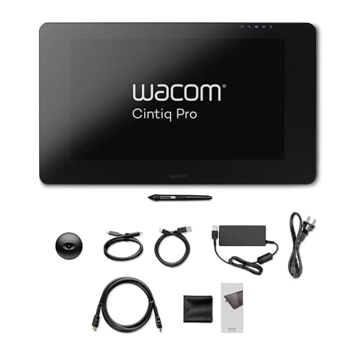 Wacom Cintiq Pro 24 Touch Display Interattivo con Penna Wacom Pen Pro 2; Tavoletta Grafica con Schermo LCD 24" per Disegno Digitale; Fino a 4k UHD; Compatibile con Windows & OS X; Nero