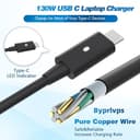 Byprlvps 130W USB C Laptop Charger Compatible with Dell XPS 15 9500 9510 9520 9530 9575 2in1 17 9700 9710 9720 9730 Precision 5550 5560 5530 5570 5470 5480 5760 Latitude 5431 5531 Computer Power Cord - 4