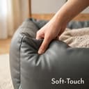 4L Textil Mario Cama Perro Ortopédica Polipiel Memory Foam Viscoelástica Impermeable Resistente Fácil de Limpiar Perros Medianos Premium 100x70 Grafito - 4