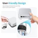 OMOTON Aluminium Stand for Mac mini M4 and M4 Pro, Easily Accessible Power Button, Ventilation & Cooling Desktop Holder Mount, Stable and Non-Slip Stand, Silver - 2