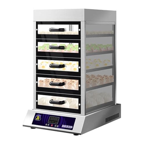 Vaporizador eléctrico, horno de vapor de alta potencia de 3 kW, diseño de 5 capas con apagado automático y alarma de escasez de agua para vapor y conservación del calor