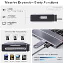 ZanBix USB C Hub, 7-in-2 USB Adaptador para MacBook Pro Air Thunderbolt 4 Dock HDMI 4K, 100W PD, 40Gbps, USB-C 3.0, 2 USB-A 3.0, Lector Tarjetas SD/TF, Compatible con MacBook M1/M2/M3/M4 - 3