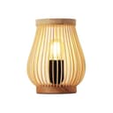 BARCELONA LED Lampada da Tavolo in Legno Naturale con Paralume in Bambù e Rattan, Base in Legno Massello, Stile Vintage e Moderno, Luce Calda E27, Design Japandi Minimalista per Camera e Soggiorno - 8