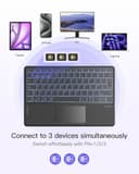 Inateck Tablet Keyboard with Touchpad, AI Function, Ultra Slim Bluetooth Keyboard for Windows/iPad OS/Android/iOS, 7-Color Backlight, Supports Self-Developed App, KB01104 - 4