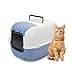 Ferplast Hooded Cat Litter Tray Box, PRIMA Cat Toilet Box with Door and 2 Activated Carbon Filters against bad odors, 39,5 x 52,5 x 38 cm., light blue - 1