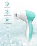 TOUCHBeauty Spazzola Elettrica Viso 4X più Efficace, 3 Spazzole Intercambiabili, 2 Velocità, Pulsazione Sonica, IPX7 Impermeabile con Custodia, per Punti Neri, Pelli Grasse (Morgentau Lichtgrün) - 6