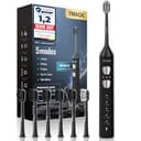 Spazzolino Elettrico, Spazzolini Elettrici, Spazzolino Sonico - 3 Intensità, 5 Modalità, 40000VPM, IPX7, Spazzolino Denti Elettrico Autonomia 180 Giorni e Timer, Spazzolino Elettrico Ultrasonica, Nero - 1