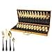 48-Piece Stainless Steel Cutlery Set in Wooden Box for 12 People - Includes Steak Knives, Forks, and Spoons for Home and Hotel Use - 1