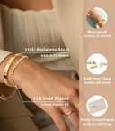 T TAKONE Tennisarmband Damen Set – 2PCS Glitzer Bracelet Aus Edelstahl Mit Cubic Zirkonia, 18cm Lang, Elegantes Geschenk für Frauen (Gold) - 2
