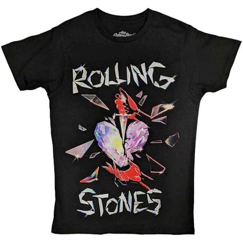 The Rolling Stones Camiseta Hackney Diamonds Heart Logo Oficial Unisex Negro, NEGRO, XXL