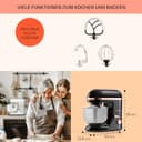 Klarstein Küchenmaschine, Knetmaschine mit 5L Schüssel, 2000W Profi Gerät mit Knethaken und Schneebesen, Universal Küchenmaschine mit 6 Stufen zum Rühren, Kneten und Aufschlagen - 5