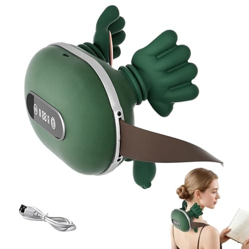 Massaggiatore per collo 4D senza fili, collo e cervicale, massaggiatore per mani 4D, 3 livelli di massaggio e 2 livelli di temperatura, massaggiatore per collo con calore, regali per famiglia e amici