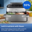 Philips Airfryer 5000 Series Megabasket with Steam - Unique Steamfry, Steam & Airfry - 28 Ways to Cook; 9,5L in Megabasket or 3L + 6L Dual Basket, RapidAir Plus Technology, Auto SteamClean (NA565/92) - 8