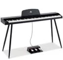 MUSTAR 88 Key Piano Keyboard for Beginners, Full-Size Digital Piano 88 Semi Weighted keys with 3-Pedal Unit, Portable Electric Piano with Built-In Speakers, USB/MIDI Connecting (Black) - 1