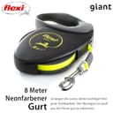 flexi® Giant L Gurt 8 m schwarz/neon-gelb, Roll-Leine für Hunde bis 50 kg - 3