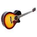 MAX Guitarra Acústica Eléctrica Sunburst - Set Completo con Amplificador 40W, Funda, Afinador Digital, Correa, Púas y Cuerdas de Repuesto - Perfecta para Principiantes y Profesionales - 4