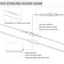 BAROROBA 2mm 925 Solide Sterling Silber Kordelkette Halskette für Damen, Robuste Dainty Farbecht Silberkette Damen Ohne Anhänger Schmuck Geschenke 20 Zoll (50 cm) - 4