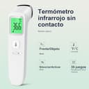 Viproud Termómetro digital infrarrojo sin contacto para frente, retroiluminación de tres colores, medición precisa, alarma de fiebre, apto para bebés, niños y adultos, color blanco - 2