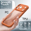 JETech Matte Case for iPhone 17 Pro 6.3-Inch, Shockproof Military Grade Drop Protection, Full Camera Lens Protection, Frosted Translucent Back Minimalist Phone Cover (Orange) - 4