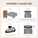 Bedsure Cama Lavable Perros Grandes - 106x76cm Sofá para Perro Extra Grueso y de Soporte con Funda Impermeable, Cama Antideslizante de Peluche Sherpa Suave, Gris Oscuro - 7