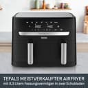 Tefal Dual Easy Fry Heißluftfritteuse 8,3 L – Airfryer mit 2 Kammern & XL-Schublade, 7 Programme, 2700 W, Extra-Crisp-Technologie, fettarm frittieren & energiesparend, spülmaschinenfest EY9018 - 2