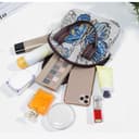 Genérico Bolso de mano para mujer en tejido jacquard con doble cremallera, bolso vintage pequeño e informal para ir de compras, viajar y trabajar, bolso hobo con bordado estilo bohemio - 4