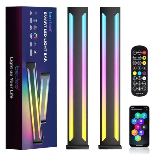 bedee Lampada LED RGB, Lampada Gaming, Smart Luci LED con 16 Milioni di Colori e Modalità Dinamiche, Smart light Bar Sincronizza con la Musica RGB Barra LED Retroilluminazione per TV, PC, Stanza