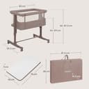 lionelo Aurora 3in1 Culla Co-sleeping e Lettino da viaggio per neonato bambini fino 9kg Regolabile in altezza e Inclinazione Parete aperta rete traspirata Materasso innovativo Zanzariera - 10