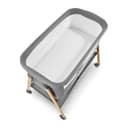 Moby-System Babybett Mili – Reisebett 0–6 Monate, Klappbar mit Matratze, Netzseiten, Stauraum, Rollen mit Bremse, Leicht & Stabil, Grau, Neugeborene, Beistellbett ohne Bohren, 9 kg Max. - 3