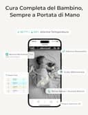 Dr.Care Baby Monitor Video e Audio Smart WiFi con App Mobile, Schermo Diviso 4" 720P e Telecamera 1080P, Visione Notturna HD, Audio Bidirezionale, Batteria Rimovibile 2500mAh,VistaView Lite RB - 3