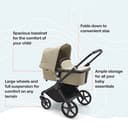 Bugaboo Fox Cub All-Terrain Stroller, Lightweight and Strong Pram and Baby Pushchair, Durable Design and Extra-Large Sun Canopy, One-Piece Self-Standing Fold, Desert Beige - 3