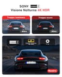 Jzones 3 Canale 4K Dashcam, Registrazione Video 4K+1080P+1080P, Dashcam Auto Anteriore, Posteriore e Interna con Visione Notturna STARVIS 2 e HDR, Parcheggio Sorvegliato 24H, Sensore G, WiFi 6 e GPS - 3