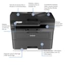 Brother DCPL2660DW, Impresora multifunción 3 en 1 láser Monocromo WiFi con impresión automática a Doble Cara - 2