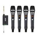 ACEMIC UHF Drahtlosmikrofonsystem 4 Kanal Schnurlosmikrofon mit 4 dynamischen Handmikrofonen für Gottesdienste, Reden, Hochzeiten und Karaoke-Maschinen, Q4 - 1