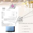 LAVUMO Collares Mujer Amor Colgante de Corazón Plata Plata de Ley 925 Collares Mujer Joyas Regalos para Esposa, Mamá Novia Cumpleaños Navidad Aniversario día San Valentín Regalo(Plata-10-Octubre) - 5