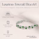 Crystalline Azuria Donna 18ct Placcato Oro Bianco Bracciale Tennis con Verde Smeraldo simulato Cristalli di Zirconi 18 cm - 4