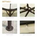 Outsunny Gazebo da Giardino 4x3 m con Zanzariera e Tende Parasole, Gazebo da Esterno a Doppio Tetto con Copertura in Poliestere Anti UV e Telaio in Lega di Alluminio, Crema - 5