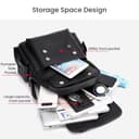 FUNSEED Mochila para hombre, gran capacidad, bolsa para portátil de 15,6 pulgadas, bolsa de hombro de cuero PU vintage para viajes y trabajo, caqui, L - 5