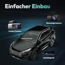 BOTSLAB Dashcam Auto Vorne Hinten 4K+2K mit GPS WiFi und Hardwire-Kit, Dash Cam Auto Kamera mit ADAS, Kostenlose 64-GB-Karte, 24/7 Parküberwachung, 2,45" IPS, Nachtsicht, WDR, 170°Weitwinkel - 8