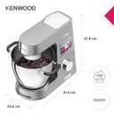 Kenwood Cooking Chef XL KCL95.424SI, Impastatrice Planetaria con Frusta K, Robot da Cucina, Gancio per Impasti, Display LCD, Bilancia Integrata, Ciotola Acciaio Inox 6,7L, 1500W, Argento - 5