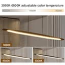 YYUTLUO LED Wood Pendant Light Dining Table Pendant Light, Brown Dimmable with Remote Control Pendant Lamp, Height Adjustable, Modern Linear Design Living Room Lamp Hanging Office Dining Room (130cm) - 5