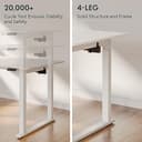 FLEXISPOT 4 Legs Dual Motors Electric Standing Desk 140 * 70cm Height Adjustable Sit Stand Home Office Workstation with Memory Smart Panel, Splice Board, White - 5