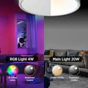 ANTENLICHT Lampada da soffitto LED Smart 24 W, compatibile con Alexa e Google Assistant Ø30 cm, controllabile tramite app con 16 milioni di colori fai da te,plafoniera WiFi con telecomando per camera - 4