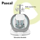 Lionelo Pascal Sdraietta neonati 0-9 kg Dondolo per bambini portatile e pieghevole, Culla 12 Melodie Giocattoli Regolazione dello schienale Vibrazioni Cinture a 5punti Materiale sfoderabile (Multi) - 2
