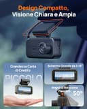 70mai A810 Lite Dash Cam Auto 4K +1080P, 5GHz WiFi, Doppia Telecamera per Auto con GPS, Support 4G LTE, HDR, Visione Notturna, Parcheggio 24/7, Sensore G, Registrazione in Loop, F1.55, Scheda da 64 GB - 10